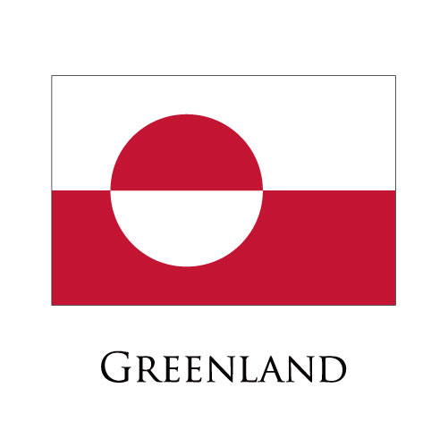 Greenland flag logo iron on paper